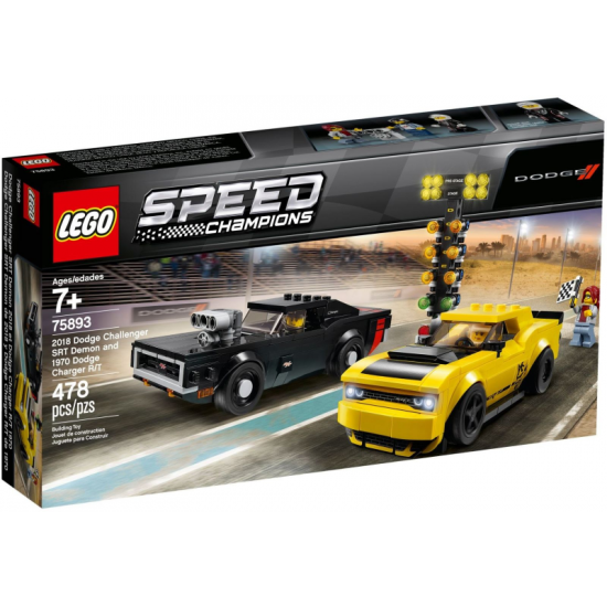 LEGO Speed champions Dodge Challenger SRT Demon 2018 and Dodge Charger R/T 1970  2019